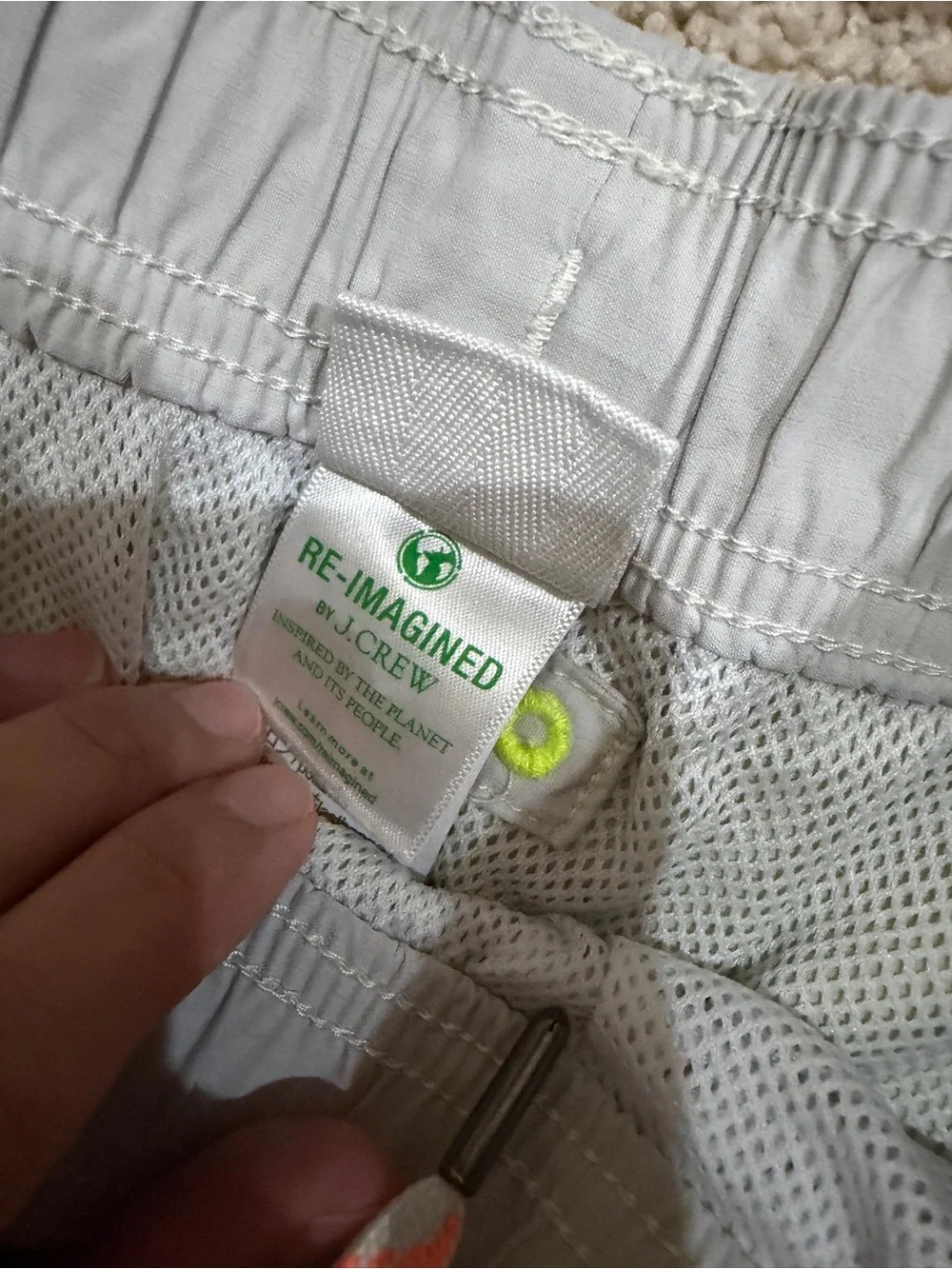 Crewcuts Light Green Swim Trunks with Gray Waistband